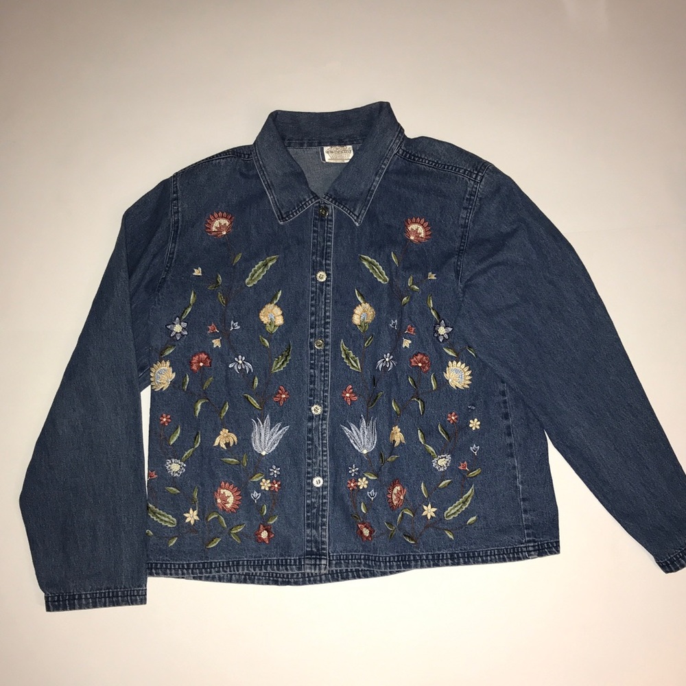 New Identity Flower Jean Jacket